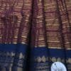 LI-MUL-14_02 Maroon with Blue Border Mul Cotton Saree