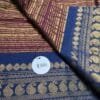 LI-MUL-14_03 Maroon with Blue Border Mul Cotton Saree