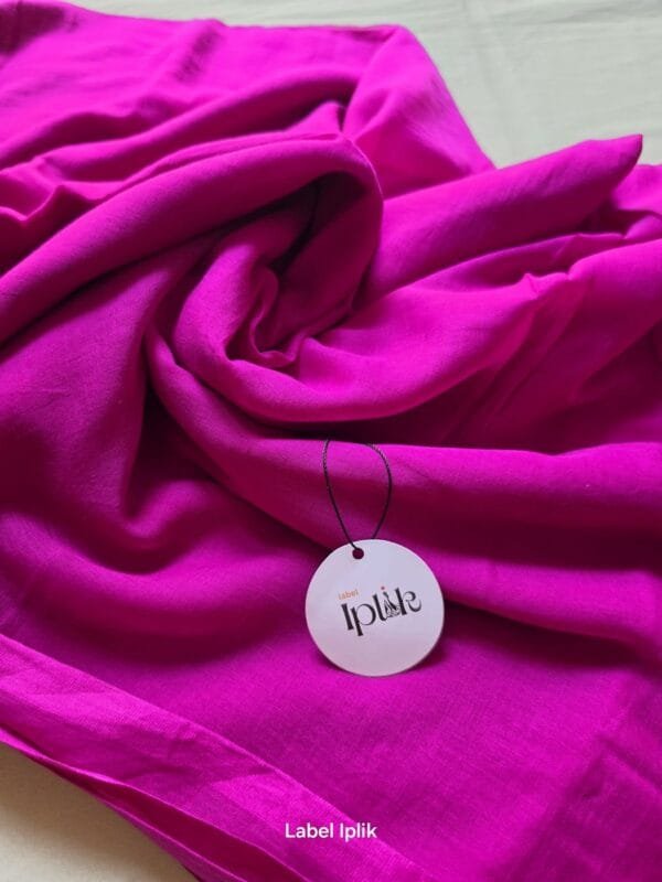 LI-MUL-21_04 Hot Pink Mul Cotton Saree