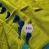 Lime Yellow with Blue Border Mul Cotton Saree