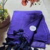 Purple Mul Cotton Saree