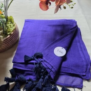 Purple Mul Cotton Saree