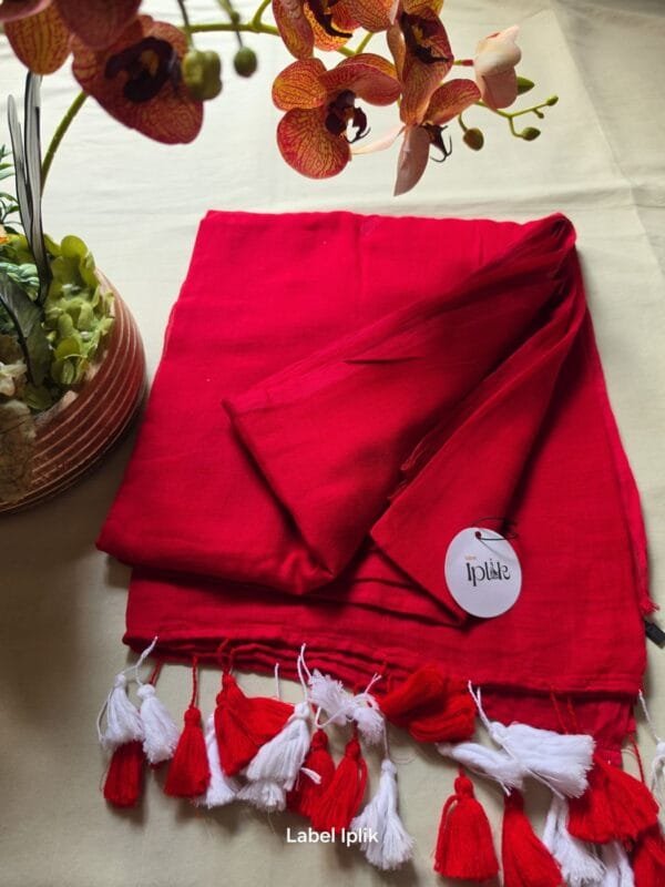 Red Mul Cotton Saree